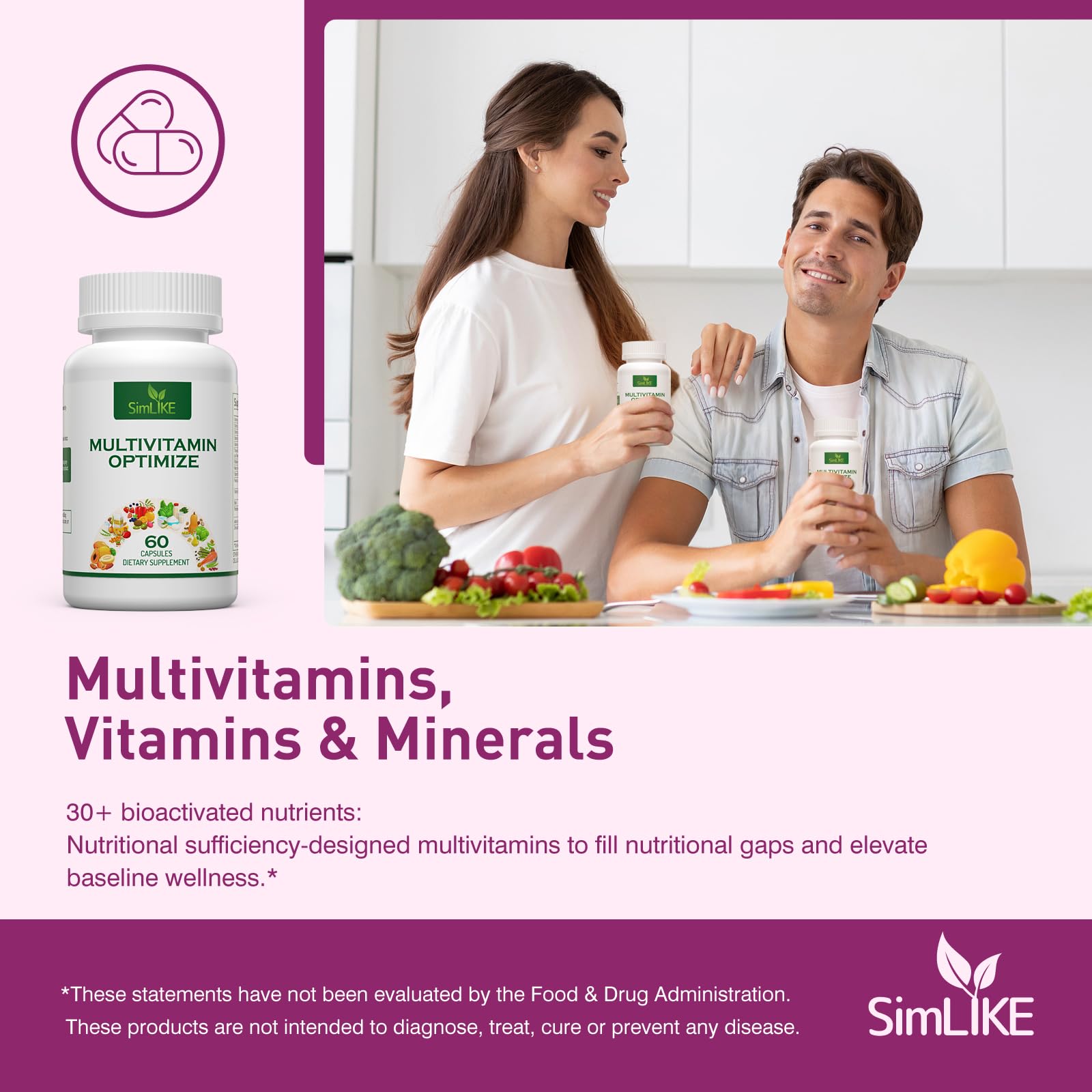 Methylated Multivitamin for Women, 30-in-1 Nutrients Formula with Inositol, CoQ10, Biotin, Zinc for Hair Health Support, Resveratrol, Vitamin C, Alpha Lipoic Acid for Skin Health Support, 60 Capsules - dailyvitalstore