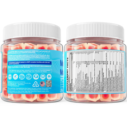 Methylated Multivitamin for Women & Men Gummies w/ Omega-3, Calcium, D3 K2, Methylfolate & B12, TMG, Daily Vitamins, Mag, CoQ10, Probiotic for 18 30 40 50 60 70+, Overall Health - Vegan, Sugar Free - dailyvitalstore