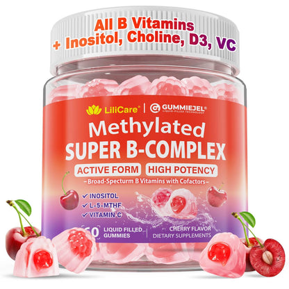 Methylated Vitamin B Complex Gummies for Women & Men - 12-in-1 Multivitamin with 1000 mcg Methyl B12, 1700 mcg Methylfolate, 2000 mcg Biotin, Inositol for Energy - dailyvitalstore