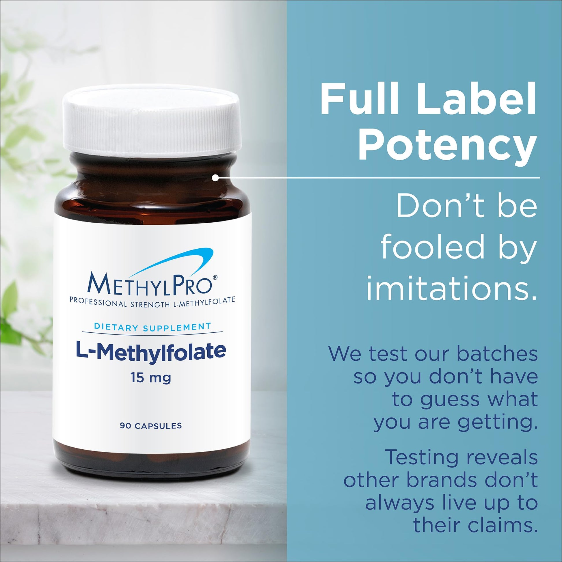 MethylPro 15mg L-Methylfolate (30 Capsules) - Professional Strength Active Methylfolate, 5-MTHF Supplement for Mood, Brain Health + Immune Support, - dailyvitalstore