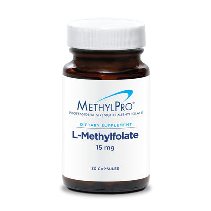 MethylPro 15mg L-Methylfolate (30 Capsules) - Professional Strength Active Methylfolate, 5-MTHF Supplement for Mood, Brain Health + Immune Support, - dailyvitalstore