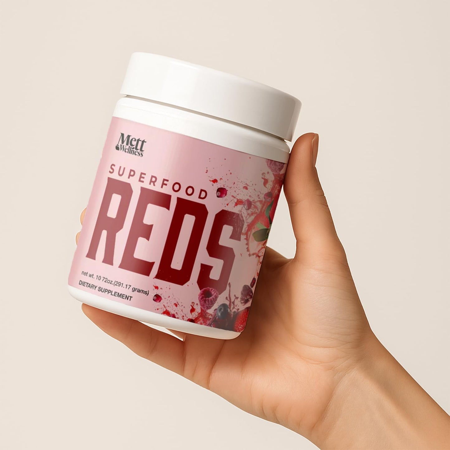 Mett Wellness Superfood REDS | 10.72 oz | With Vitamins A, C & E | Helps Maintain Nitric Oxide Levels | Supports Daily Wellness - dailyvitalstore