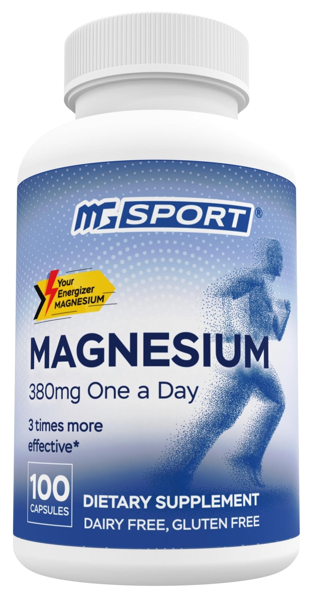 MGSPORT Magnesium Supplement 380mg - High Absorption Magnesium Complex Formula with Vitamins B6, D, E - Supports Muscle Function and Sleep Quality - 100 Servings - dailyvitalstore