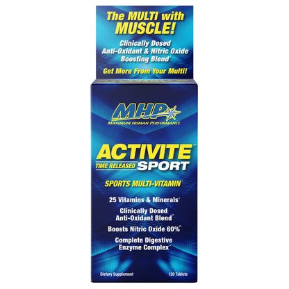 MHP Activite Sport Multi Vitamin, 25 Vitamins and Minerals, Nitric Oxide Booster, Digestive Enzymes, Antioxidants, 120 Tablets - dailyvitalstore