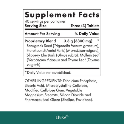 Michael's Health Naturopathic Programs LNG - 120 Vegetarian Tablets - Herbs for Lung and Respiratory Support - Kosher - 40 Servings - dailyvitalstore