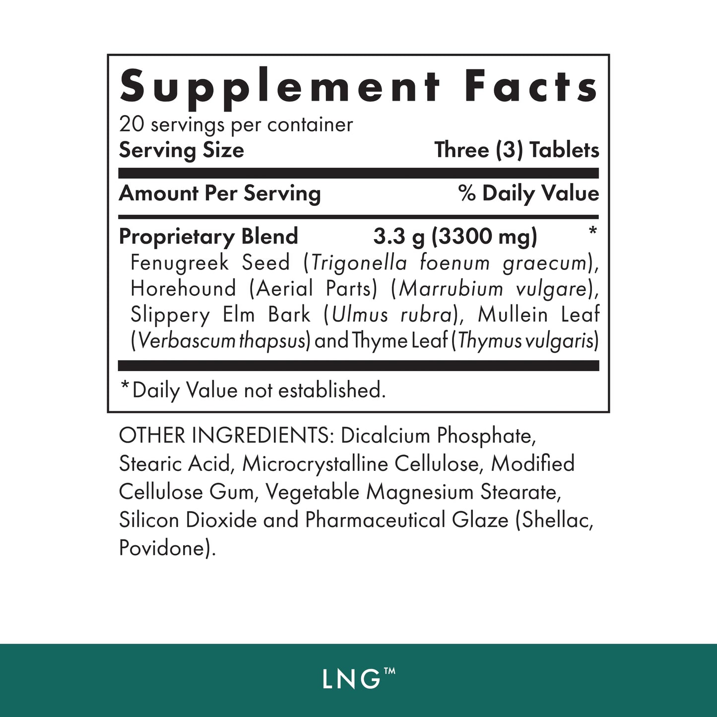 Michael's Health Naturopathic Programs LNG - 60 Vegetarian Tablets - Herbs for Lung and Respiratory Support - Kosher - 20 Servings - dailyvitalstore