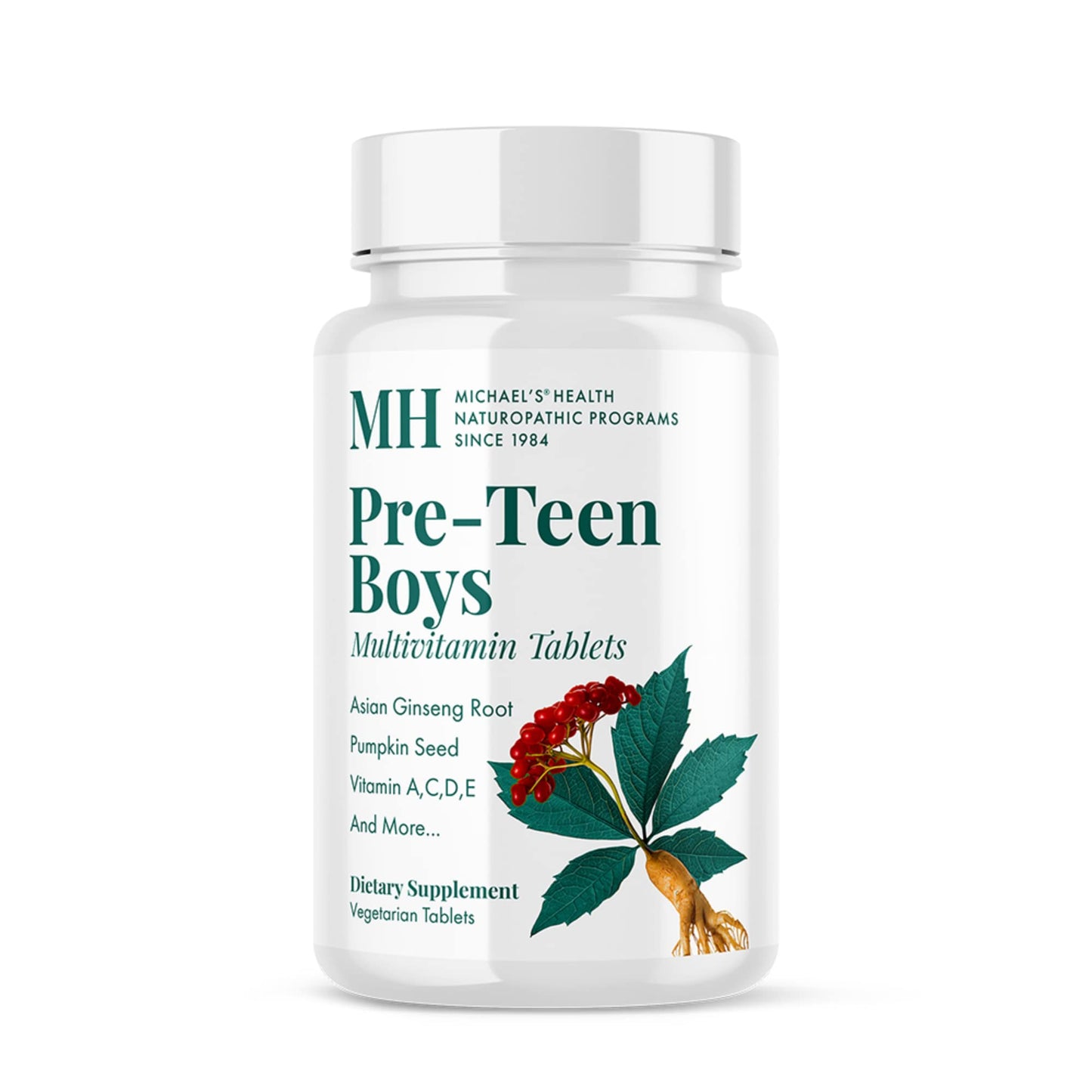 Michael's Health Naturopathic Programs Pre-Teen Boys Daily Multivitamin - 60 Vegetarian Tablets - With Male Herbal Blend - Kosher - 60 Servings - dailyvitalstore