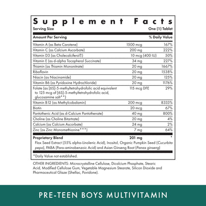 Michael's Health Naturopathic Programs Pre-Teen Boys Daily Multivitamin - 60 Vegetarian Tablets - With Male Herbal Blend - Kosher - 60 Servings - dailyvitalstore
