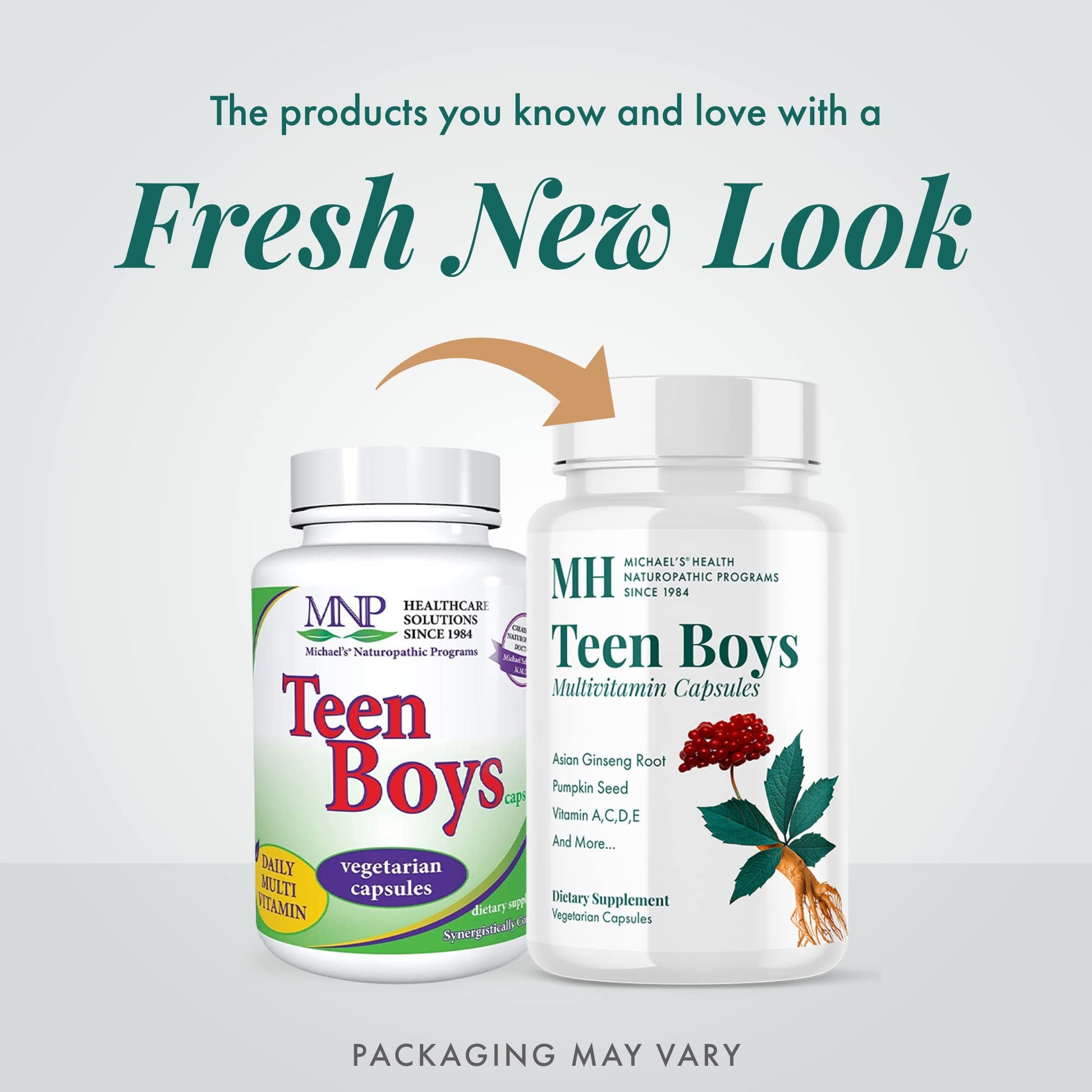 Michael's Health Naturopathic Programs Teen Boys - 60 Vegetarian Capsules - Daily Multivitamin Supplement - Kosher - 30 Servings - dailyvitalstore