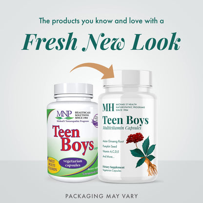 Michael's Health Naturopathic Programs Teen Boys - 60 Vegetarian Capsules - Daily Multivitamin Supplement - Kosher - 30 Servings - dailyvitalstore