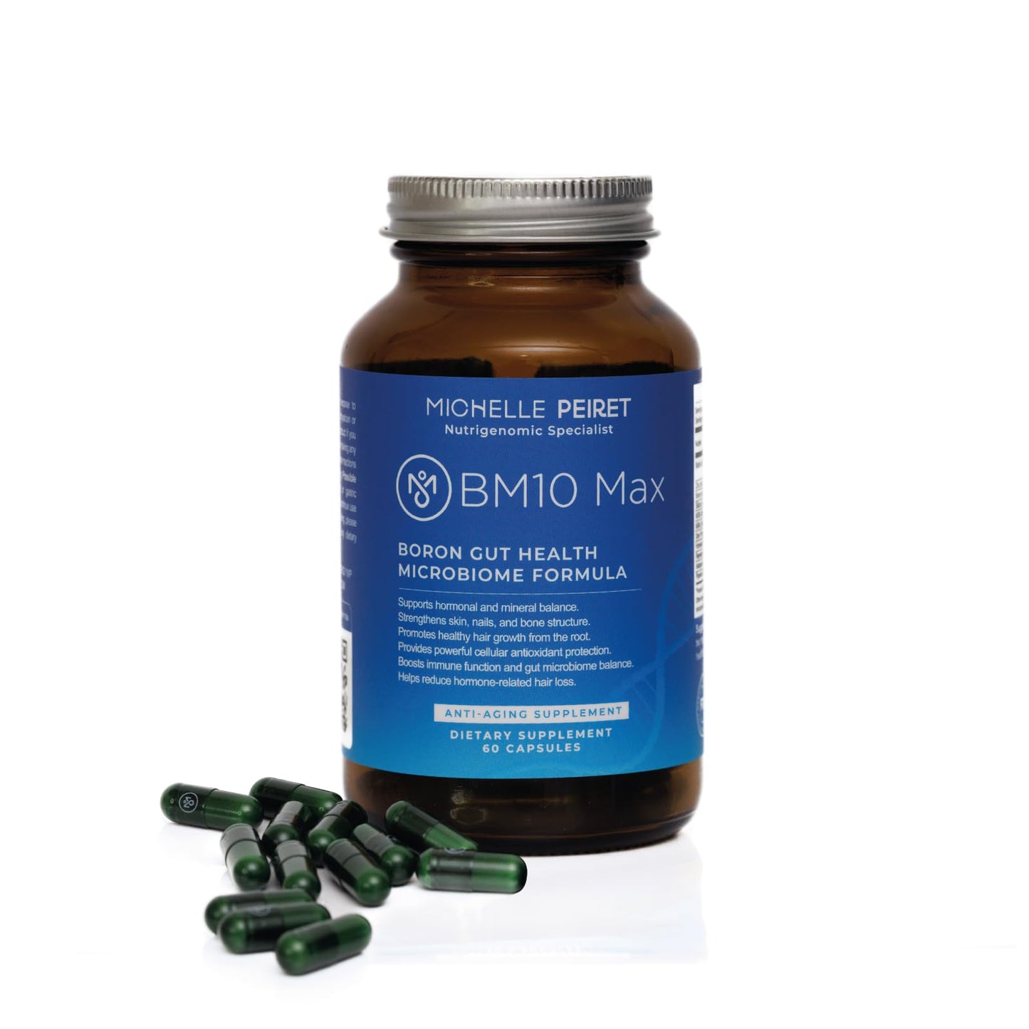 Michelle Peiret BM10 Max | Boron Supplement for Men & Women | Boron Complex with Zinc, Biotin 10,000 mcg, MSM, Silica, Saw Palmetto | Hair Skin & Nails + Trace Mineral Support | 60 Veg Capsules - dailyvitalstore