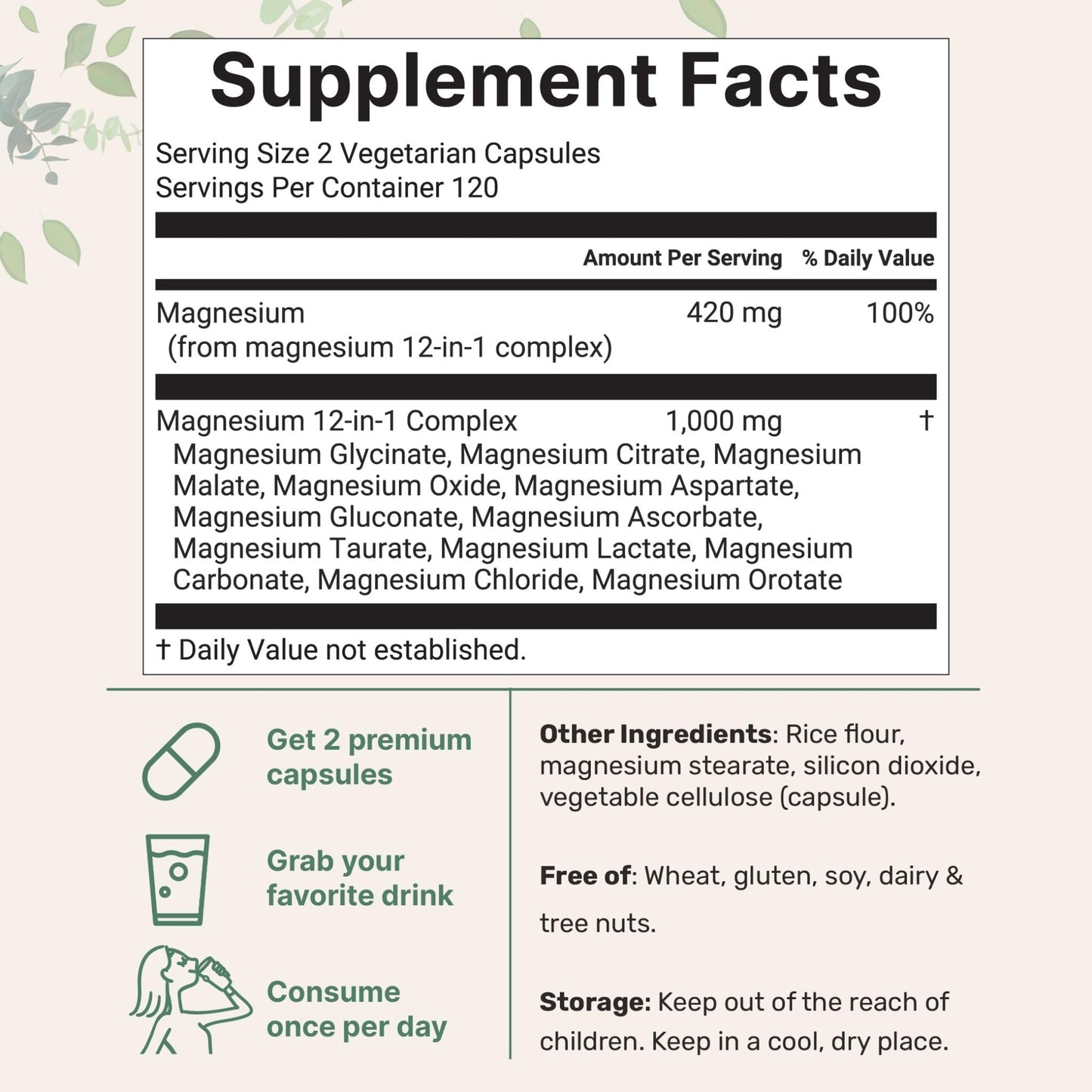 Micro Ingredients 12‑in‑1 Magnesium Complex 1000 mg, 240 Capsules – Magnesium Glycinate, Citrate, Taurate, Malate & More – High Absorption Formula for Men & Women – Chelated & Purified - dailyvitalstore