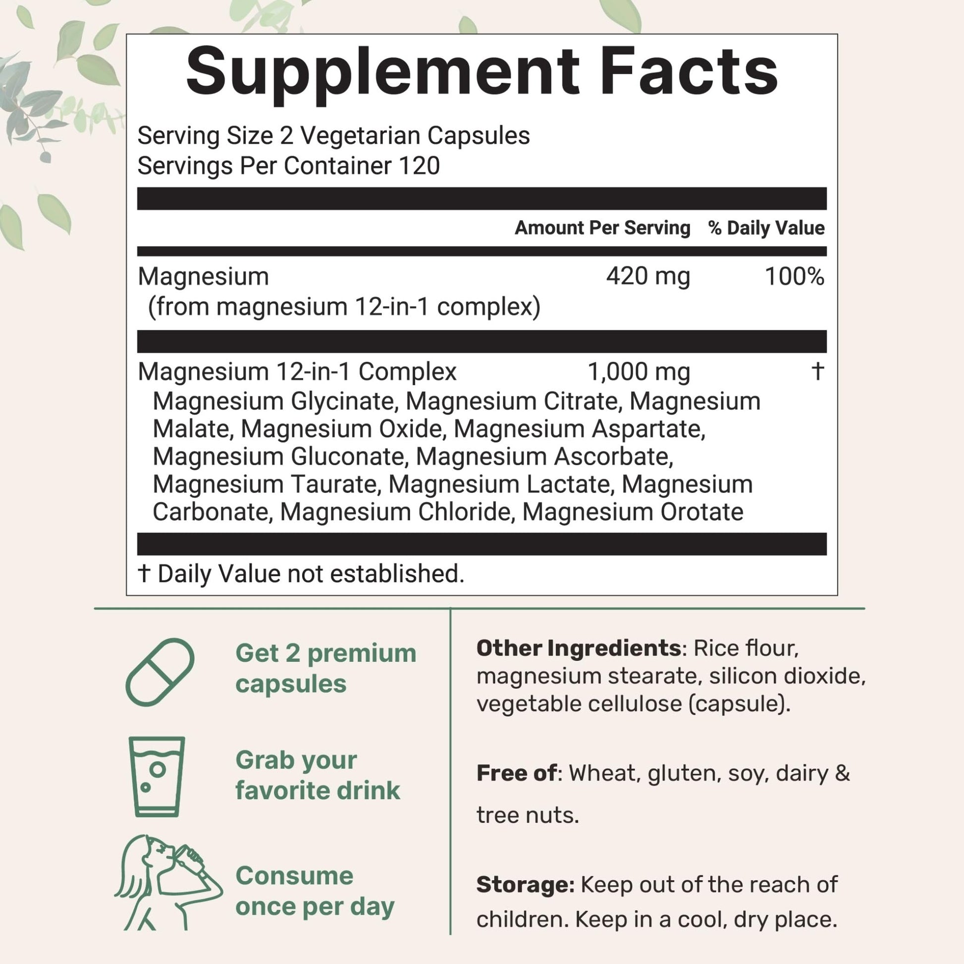 Micro Ingredients 12‑in‑1 Magnesium Complex 1000 mg, 240 Capsules – Magnesium Glycinate, Citrate, Taurate, Malate & More – High Absorption Formula for Men & Women – Chelated & Purified - dailyvitalstore