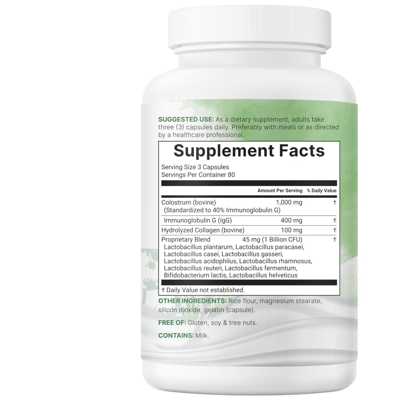 Micro Ingredients Bovine Colostrum 1,000 mg Per Serving, 240 Capsules | 40% IgG with Collagen & Probiotics | Colostrum Supplement - dailyvitalstore