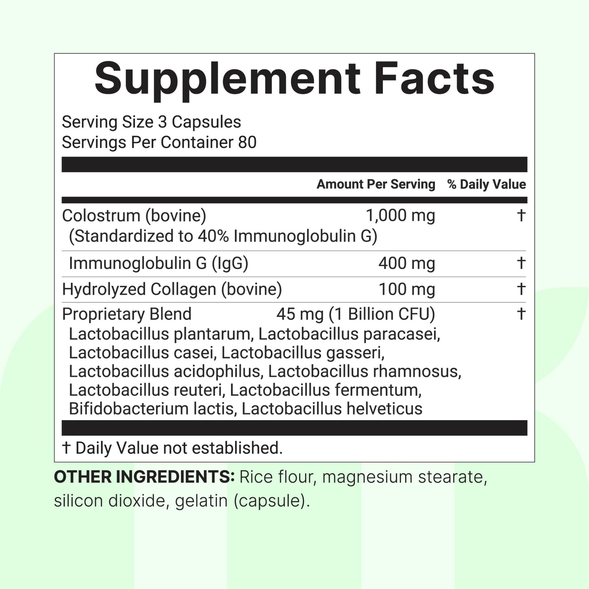 Micro Ingredients Bovine Colostrum 1,000 mg Per Serving, 240 Capsules | 40% IgG with Collagen & Probiotics | Colostrum Supplement - dailyvitalstore