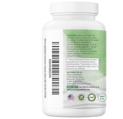 Micro Ingredients Bovine Colostrum 1,000 mg Per Serving, 240 Capsules | 40% IgG with Collagen & Probiotics | Colostrum Supplement - dailyvitalstore