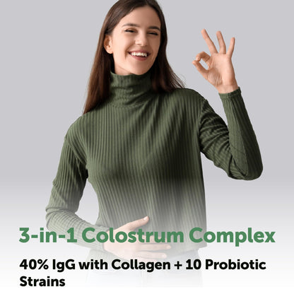 Micro Ingredients Bovine Colostrum 1,000 mg Per Serving, 240 Capsules | 40% IgG with Collagen & Probiotics | Colostrum Supplement - dailyvitalstore