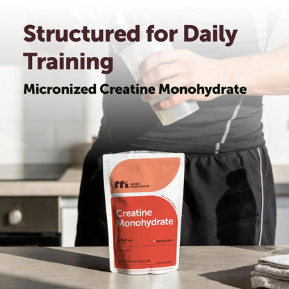 Micro Ingredients Creatine Monohydrate Powder 1 kg (2.2 Lbs), 5000mg Per Serv, Micronized Creatine Powder, Unflavored, No Filler, Keto & Vegan, Easy Dissolve, Pre Workout for Women & Men* - dailyvitalstore