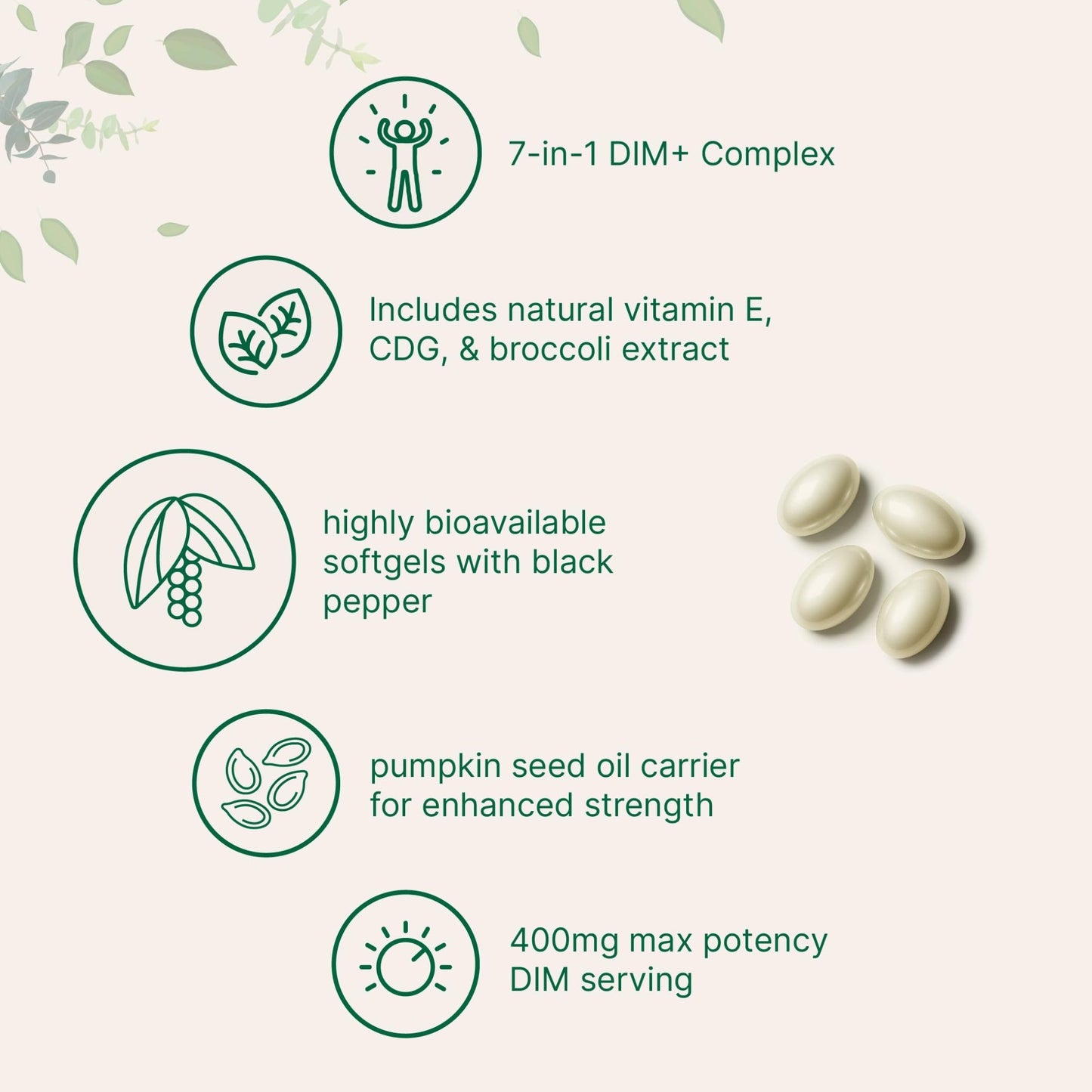 Micro Ingredients DIM+ Supplement 400mg for Men & Women | 240 Softgels with Pumpkin Seed Oil | Highly Bioavailable 7-in-1 Complex with Vitamin E, CDG, Broccoli & Black Pepper Extract - dailyvitalstore