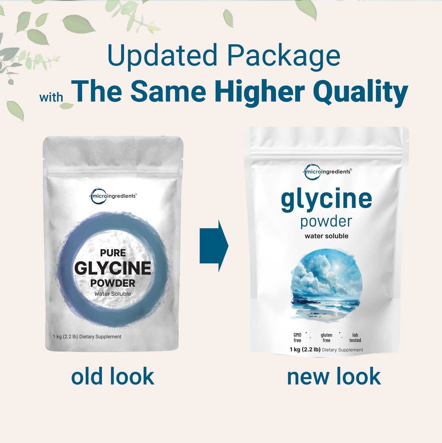 Micro Ingredients Glycine Powder, 1KG (2.2 Pounds), Glycine 1000mg Per Serving, Water Soluble and Products of USA - dailyvitalstore