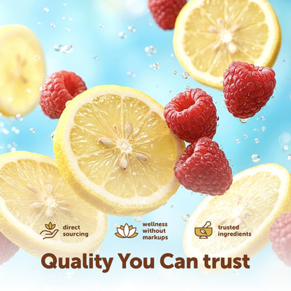 Micro Ingredients Hydration Electrolyte Powder, 1 lb (69 Servings) | Lemon Raspberry Flavor | High Potassium (1,000mg) + Coconut Water & Real Lemon Juice | No Sugar, Keto Friendly | Non-GMO - dailyvitalstore