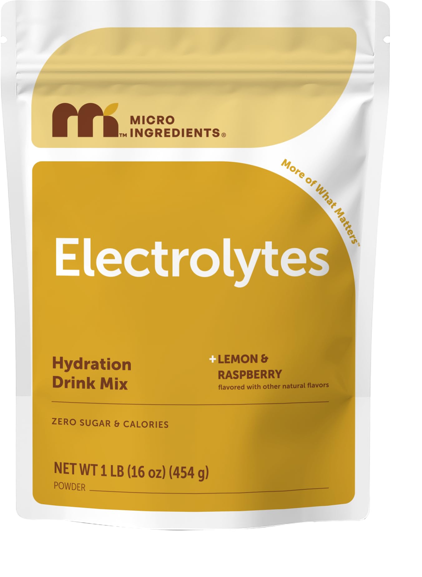 Micro Ingredients Hydration Electrolyte Powder, 1 lb (69 Servings) | Lemon Raspberry Flavor | High Potassium (1,000mg) + Coconut Water & Real Lemon Juice | No Sugar, Keto Friendly | Non-GMO - dailyvitalstore