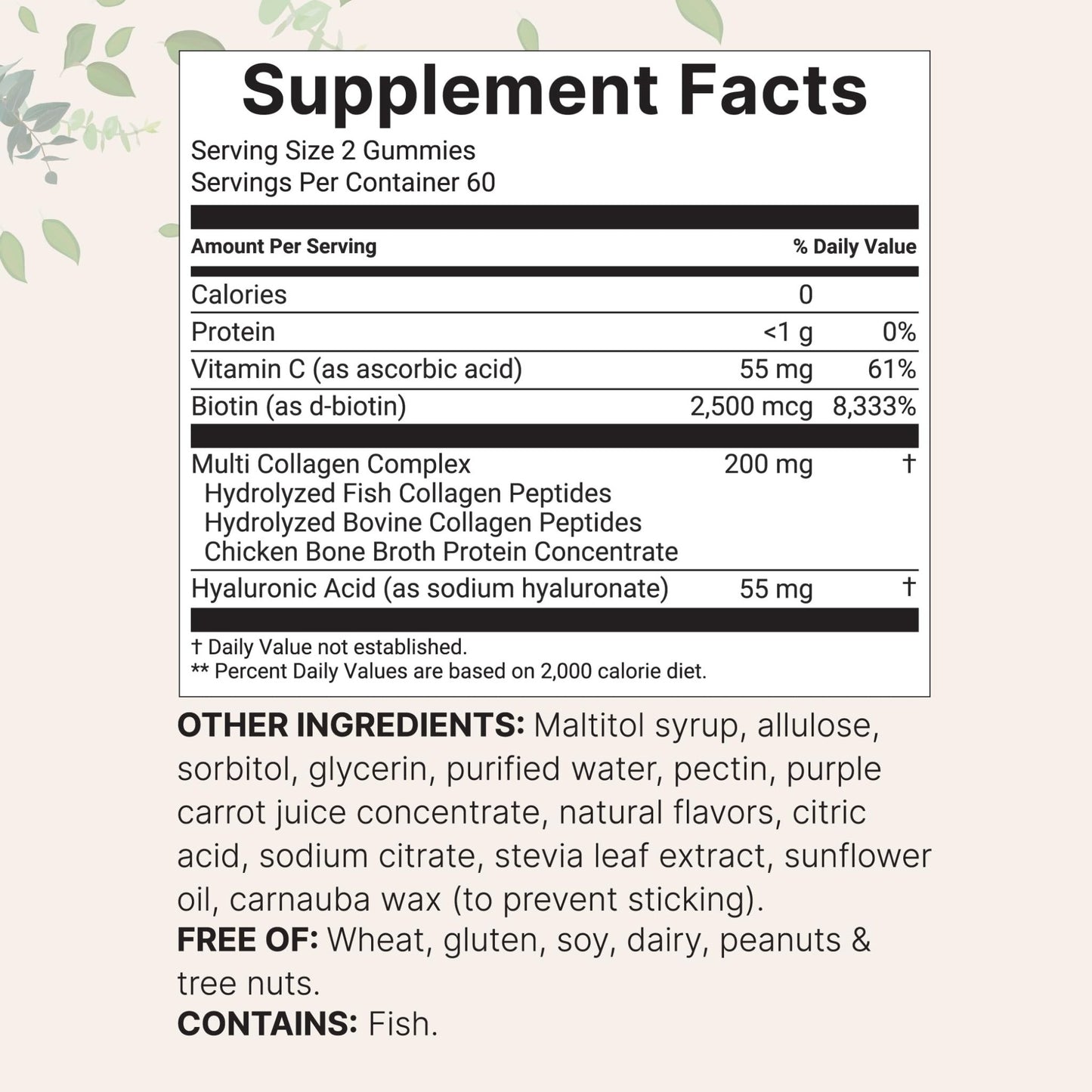 Micro Ingredients Multi Collagen Peptides, 120 Collagen Gummies | Type I,II,III,V,X Protein with Biotin, Hyaluronic Acid, & Vitamin C Complex | Pomegranate & Berry Flavored - dailyvitalstore