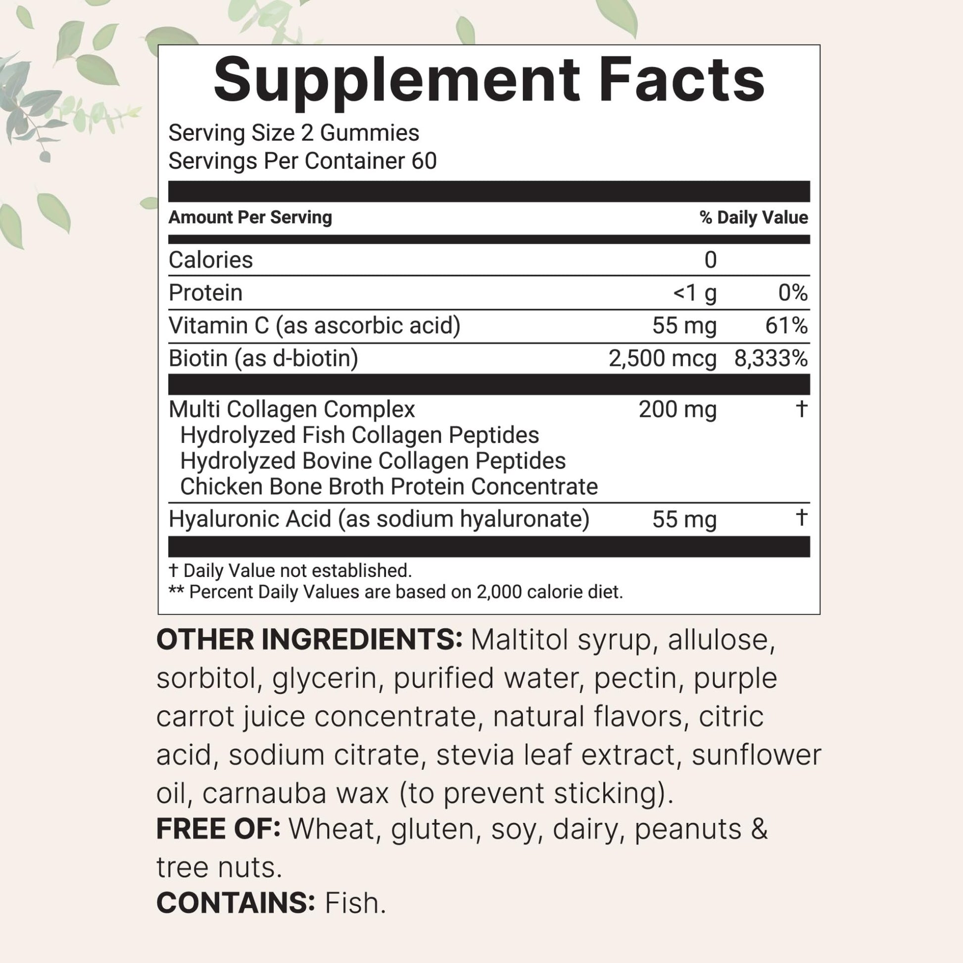 Micro Ingredients Multi Collagen Peptides, 120 Collagen Gummies | Type I,II,III,V,X Protein with Biotin, Hyaluronic Acid, & Vitamin C Complex | Pomegranate & Berry Flavored - dailyvitalstore