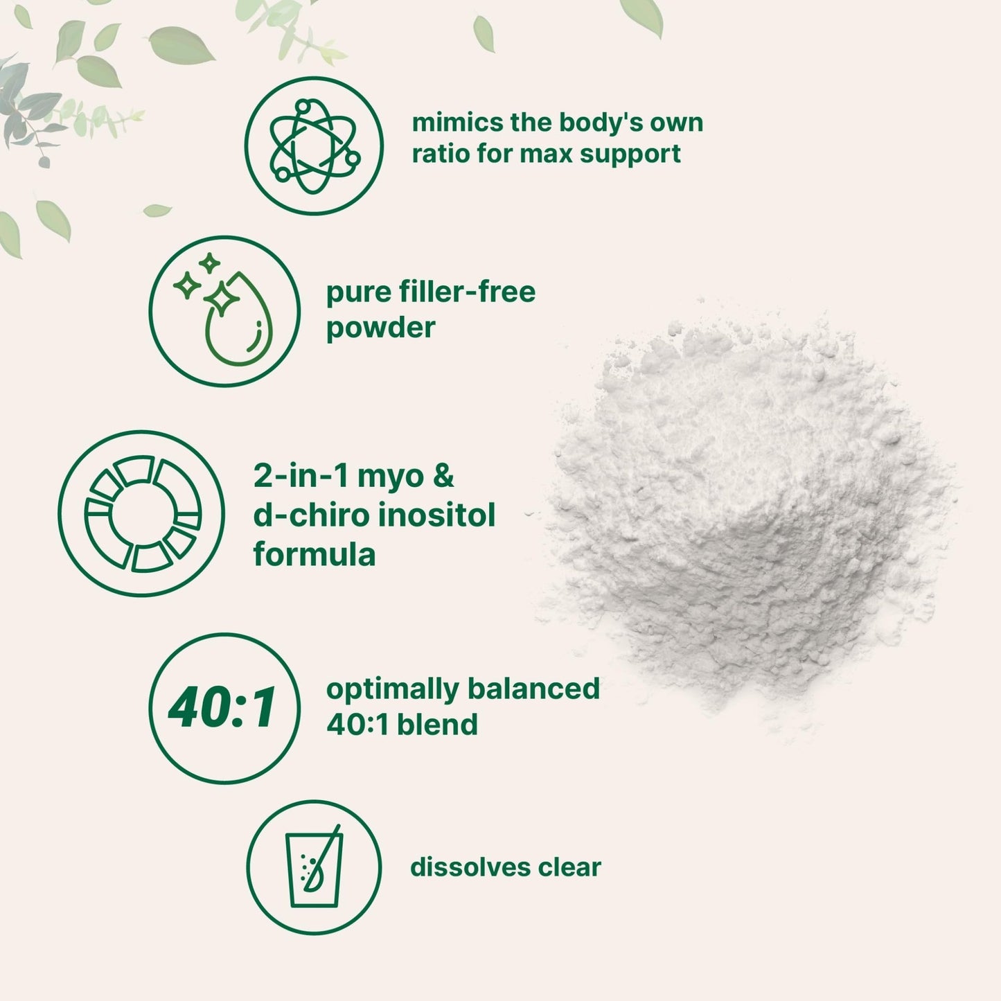 Micro Ingredients Myo-Inositol & D-Chiro Inositol Powder, 1lb (221 Servings) | 40:1 Ideal Ratio Inositol Supplement for Women | Supports Hormonal Balance - dailyvitalstore