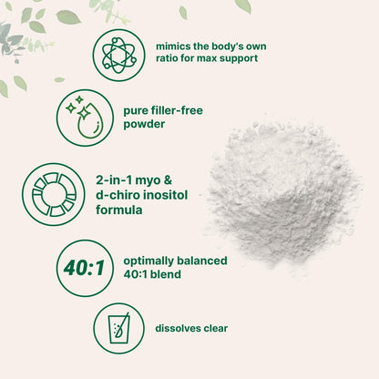 Micro Ingredients Myo-Inositol & D-Chiro Inositol Powder, 1lb (221 Servings) | 40:1 Ideal Ratio Inositol Supplement for Women | Supports Hormonal Balance - dailyvitalstore