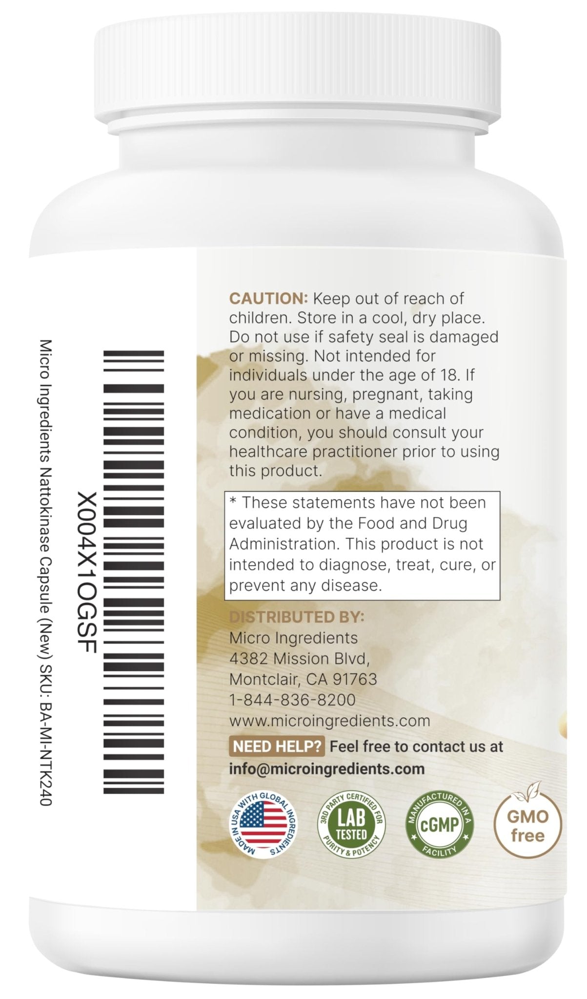 Micro Ingredients Nattokinase 10,000 FU Per Serving (Natural Natto Extract), 240 Vegetarian Capsules | with CoQ10, Turmeric, Aged Garlic & Pine Bark Extract - dailyvitalstore