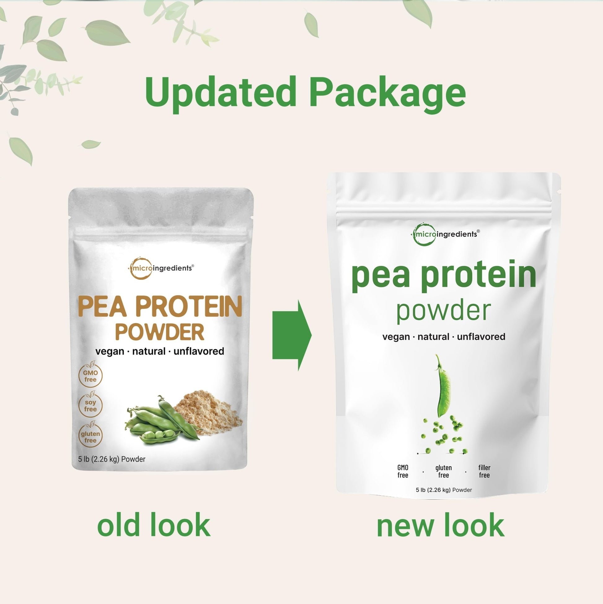 Micro Ingredients North American Grown, Pea Protein Powder, 5 Pounds | Plant Based, Unflavored | Complete Vegan Protein Source with BCAAs & EAAs – 27g Serving | Non-GMO, Keto Friendly - dailyvitalstore