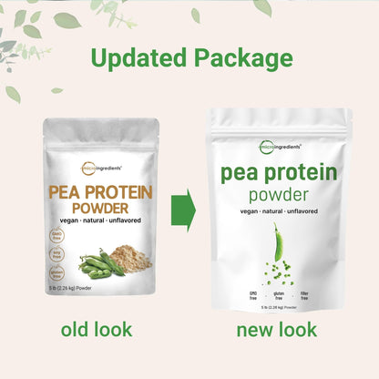 Micro Ingredients North American Grown, Pea Protein Powder, 5 Pounds | Plant Based, Unflavored | Complete Vegan Protein Source with BCAAs & EAAs – 27g Serving | Non-GMO, Keto Friendly - dailyvitalstore