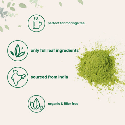 Micro Ingredients Organic Moringa Oleifera Leaf Powder, 2 Pound | Rich in Antioxidants & Immune Vitamins | Pure Leaves Without Stems | - dailyvitalstore