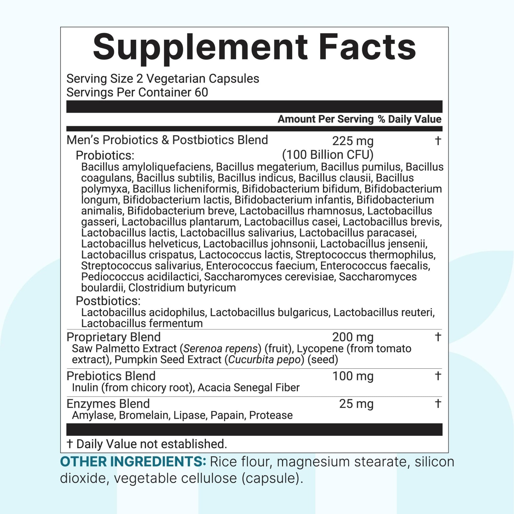 Micro Ingredients Probiotics for Men 100 Billion CFU, 40 Strains, 120 Vegetarian Capsules | Pre, Probiotics, Postbiotics & Enzymes | Pre, Probiotics, Enzymes, Saw Palmetto, Pumpkin Seed & Lycopene - dailyvitalstore