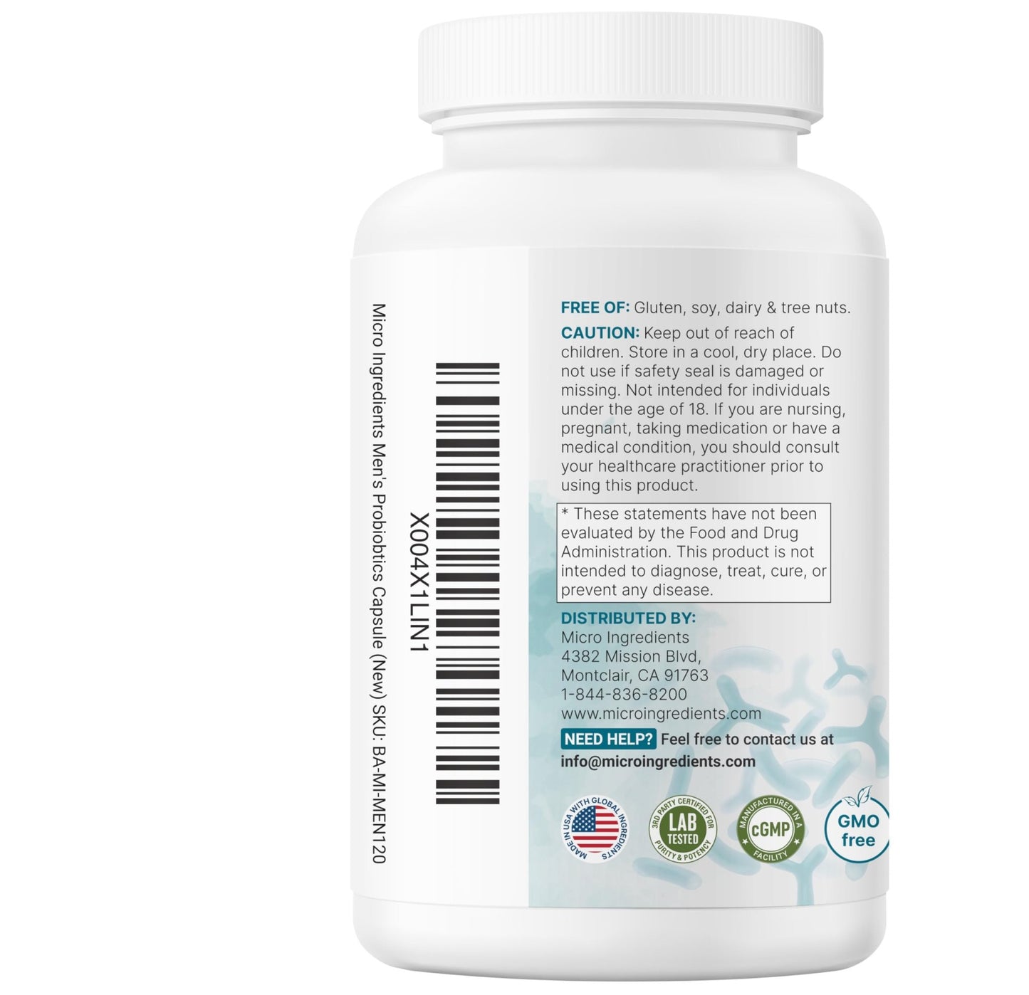 Micro Ingredients Probiotics for Men 100 Billion CFU, 40 Strains, 120 Vegetarian Capsules | Pre, Probiotics, Postbiotics & Enzymes | Pre, Probiotics, Enzymes, Saw Palmetto, Pumpkin Seed & Lycopene - dailyvitalstore
