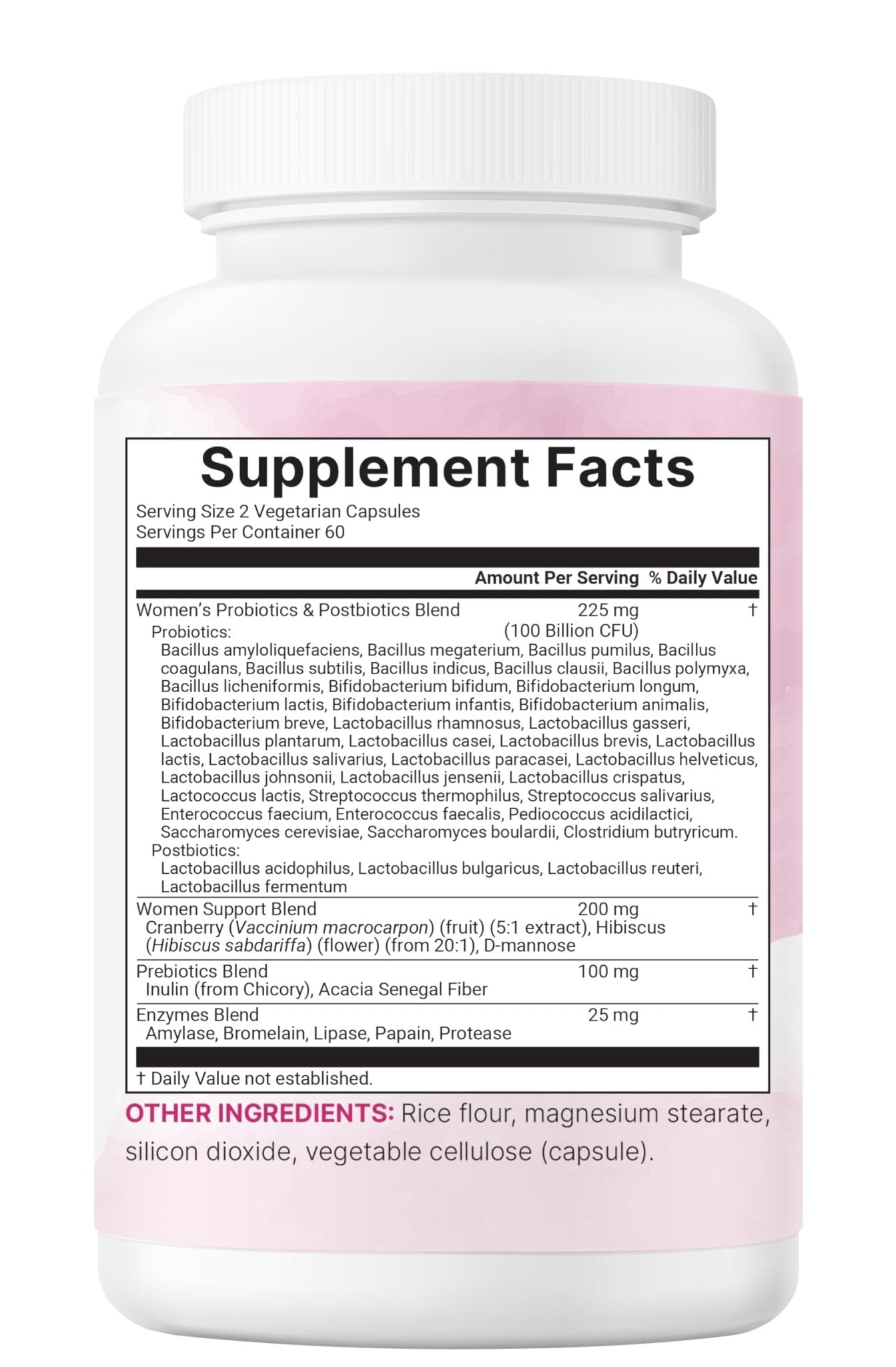 Micro Ingredients Probiotics for Women 100 Billion CFU with Prebiotics, 120 Veggie Capsules | pH Balance, Urinary Tract, Vaginal & Gut Health Support* - dailyvitalstore