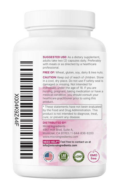 Micro Ingredients Probiotics for Women 100 Billion CFU with Prebiotics, 120 Veggie Capsules | pH Balance, Urinary Tract, Vaginal & Gut Health Support* - dailyvitalstore