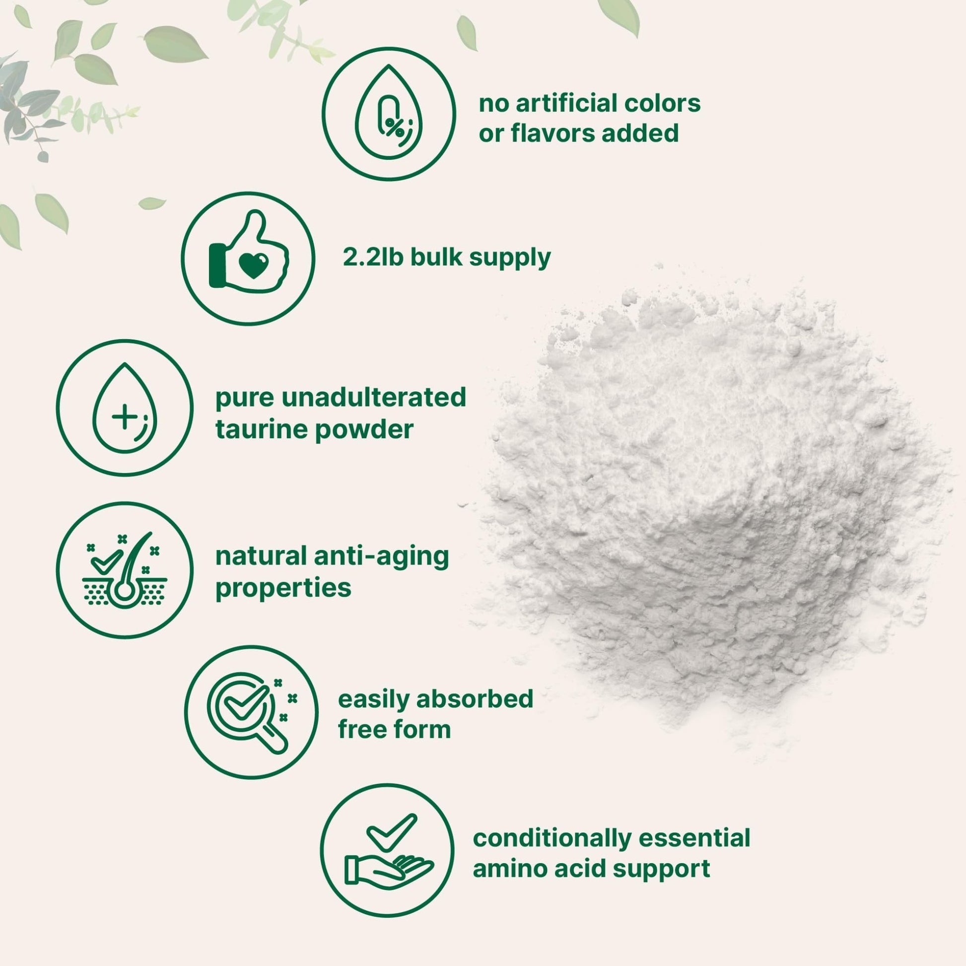 Micro Ingredients Taurine Powder Supplement | 1 KG, 2000mg Per Serving | Unflavored | 100% Pure, Easily Absorbed Free Form | Essential Amino Acids for Exercise, Energy, & Heart Support - dailyvitalstore