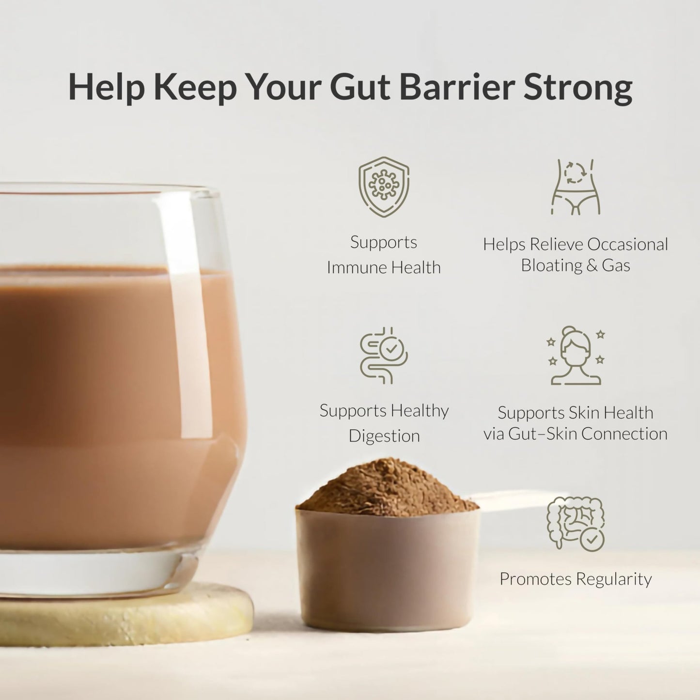 Microbiome Breakthrough Gut Support Powder Chocolate Flavor With Lactobacillus Strains, Bone Broth & Collagen Source of L-Glutamine Supports Digestive Comfort, Gas & Bloating Relief 30 Servings* - dailyvitalstore