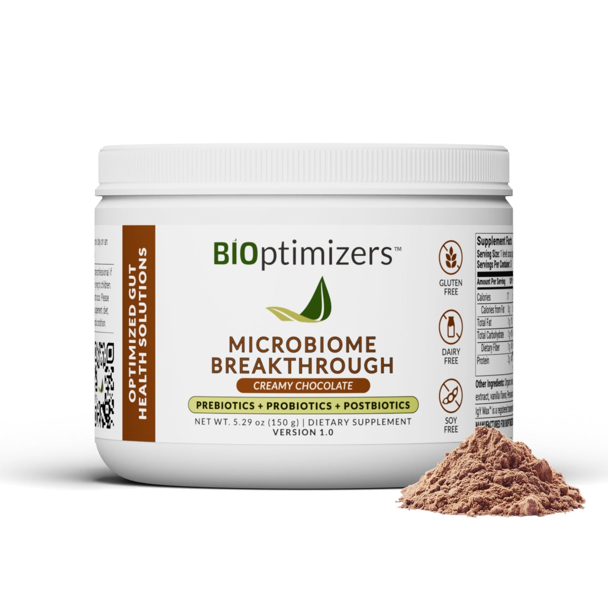 Microbiome Breakthrough Gut Support Powder Chocolate Flavor With Lactobacillus Strains, Bone Broth & Collagen Source of L-Glutamine Supports Digestive Comfort, Gas & Bloating Relief 30 Servings* - dailyvitalstore