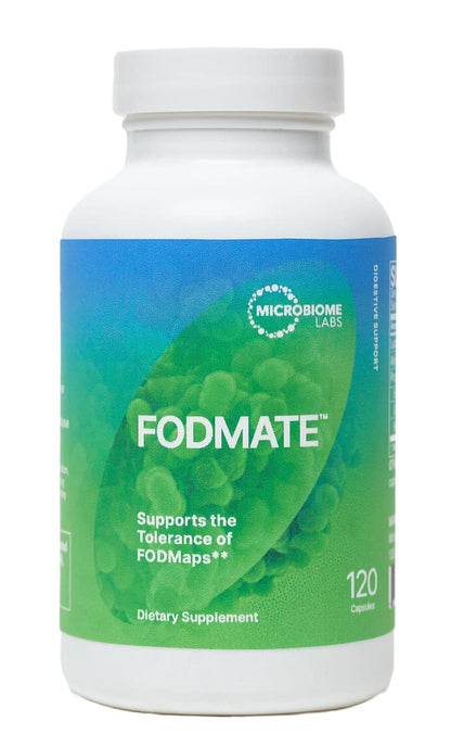 Microbiome Labs FODMATE Digestive Enzymes for Women & Men - Digestive Support for Low FODMAP Protocols & Occasional Bloating, Gas & Stomach Relief (120 Capsules) - dailyvitalstore
