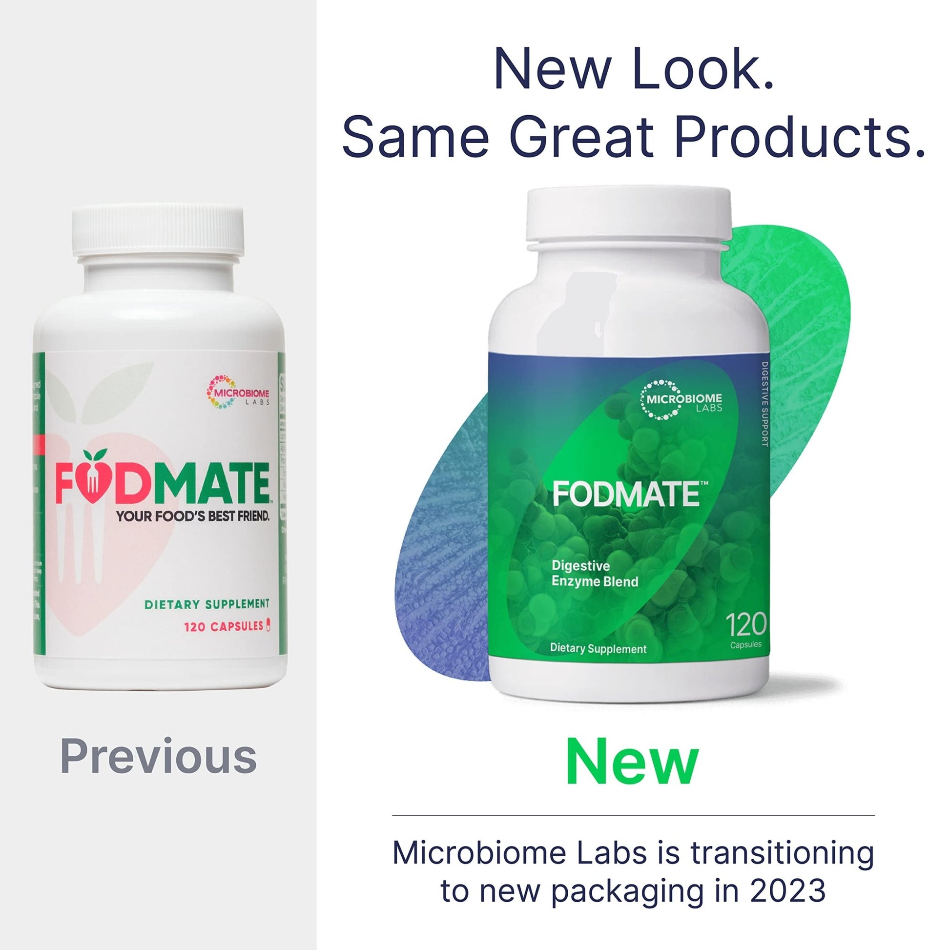 Microbiome Labs FODMATE Digestive Enzymes for Women & Men - Digestive Support for Low FODMAP Protocols & Occasional Bloating, Gas & Stomach Relief (120 Capsules) - dailyvitalstore