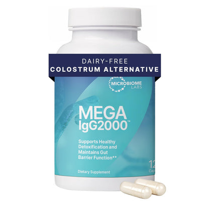 Microbiome Labs Mega IgG2000 Capsules - Dairy Free Bovine Colostrum Supplement Alternative - Immunoglobulin Supplement from Bovine Serum to Support Digestive Health (120 Capsules) - dailyvitalstore