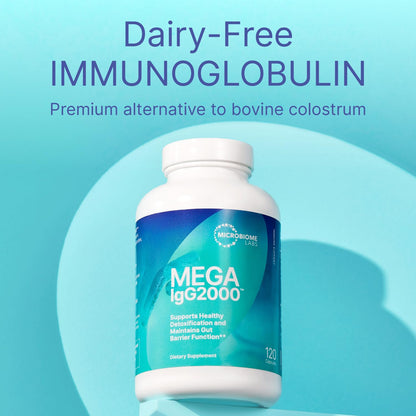 Microbiome Labs Mega IgG2000 Capsules - Dairy Free Bovine Colostrum Supplement Alternative - Immunoglobulin Supplement from Bovine Serum to Support Digestive Health (120 Capsules) - dailyvitalstore