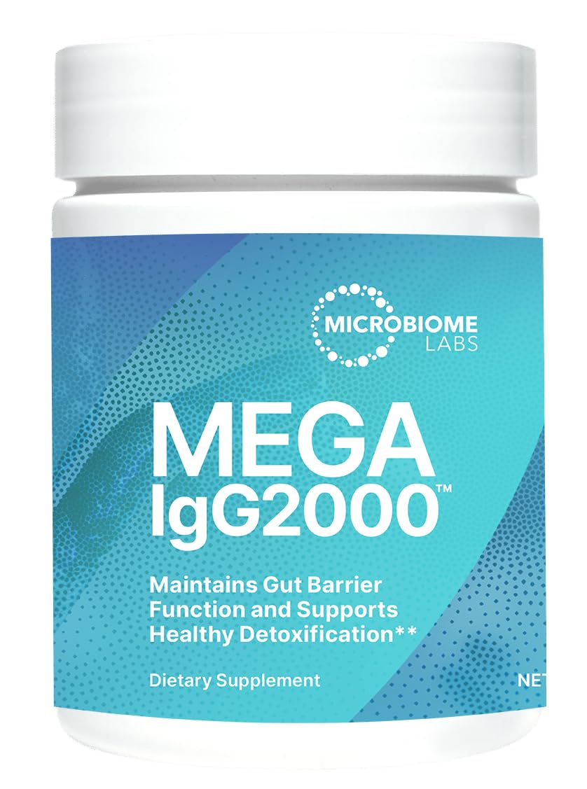 Microbiome Labs Mega IgG2000 Gut Health Powder for Women, Men & Kids 2+ - IgG Immunoglobulin Supplement for Digestive Health Support - Dairy-Free Bovine Colostrum - dailyvitalstore