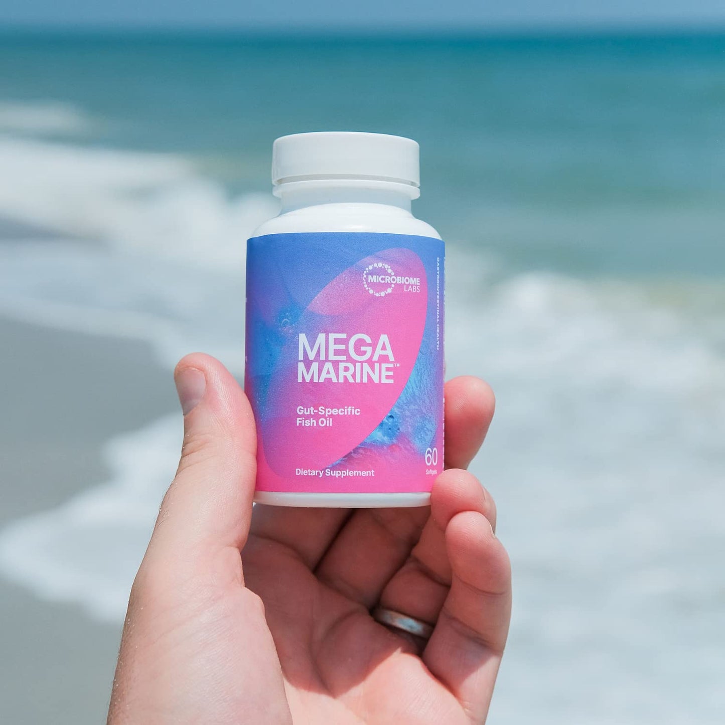 Microbiome Labs MegaMarine Omega 3 Fish Oil Supplements - Gut-Specific EPA DHA Omega 3 Supplement with DPA for Gut Health - Support Immune & Gut Barrier Function (60 Softgels) - dailyvitalstore