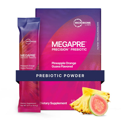 Microbiome Labs MegaPre Prebiotic Fiber Powder for Women, Men & Kids - Pre-Dosed Prebiotic Fiber Supplement Powder with Clinically Tested Oligosaccharides - dailyvitalstore