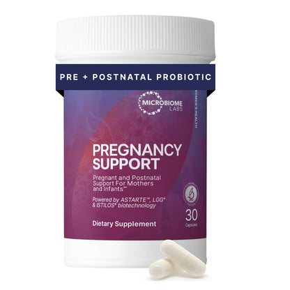 Microbiome Labs Pregnancy Support - Prenatal & Postpartum Probiotics for Women - Probiotic Supplements to Support Gut Health & A Balanced Vaginal Microbiome Through Breastfeeding (30 Capsules) - dailyvitalstore