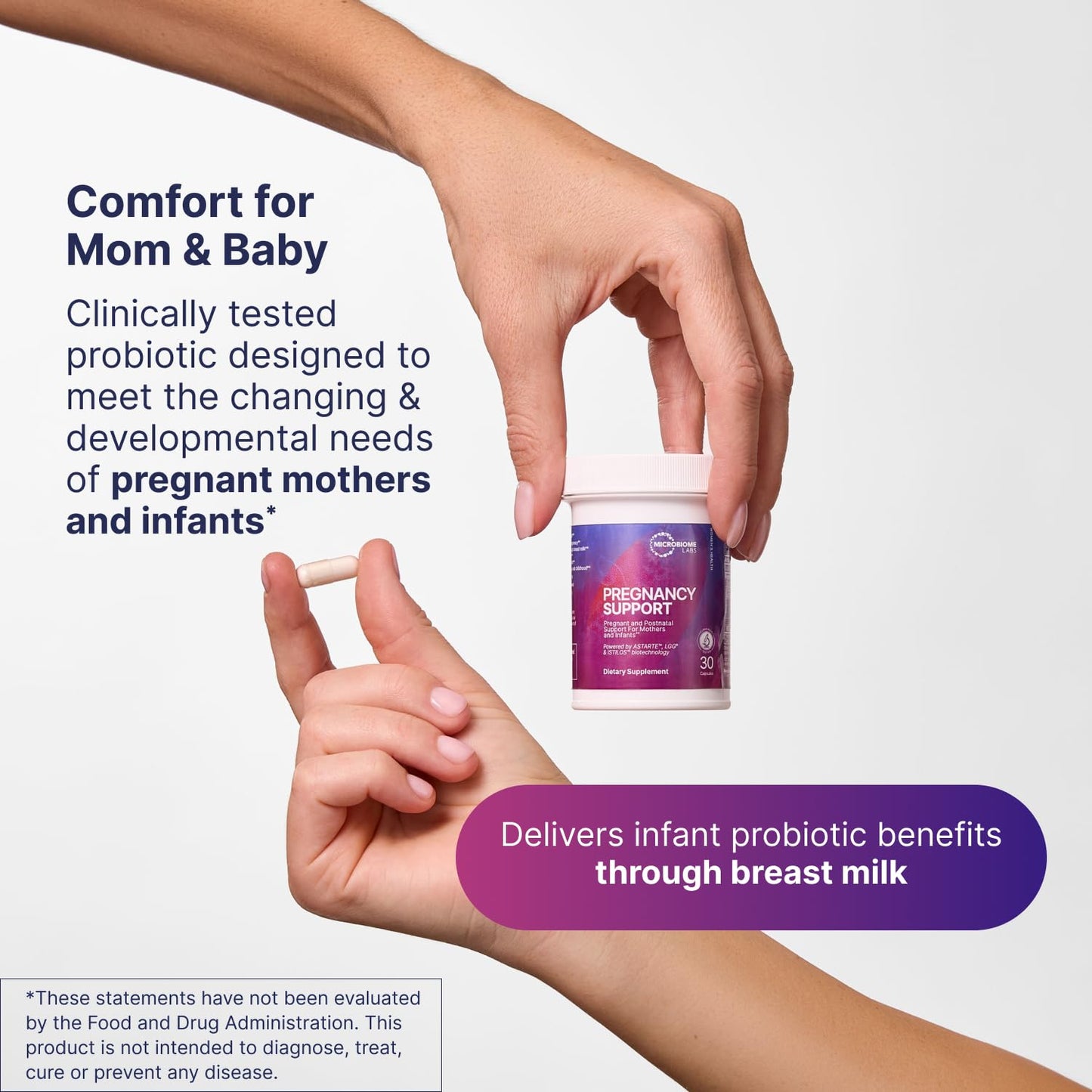 Microbiome Labs Pregnancy Support - Prenatal & Postpartum Probiotics for Women - Probiotic Supplements to Support Gut Health & A Balanced Vaginal Microbiome Through Breastfeeding (30 Capsules) - dailyvitalstore